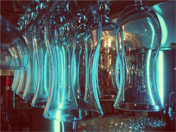 Vintage photo effect on glasses
