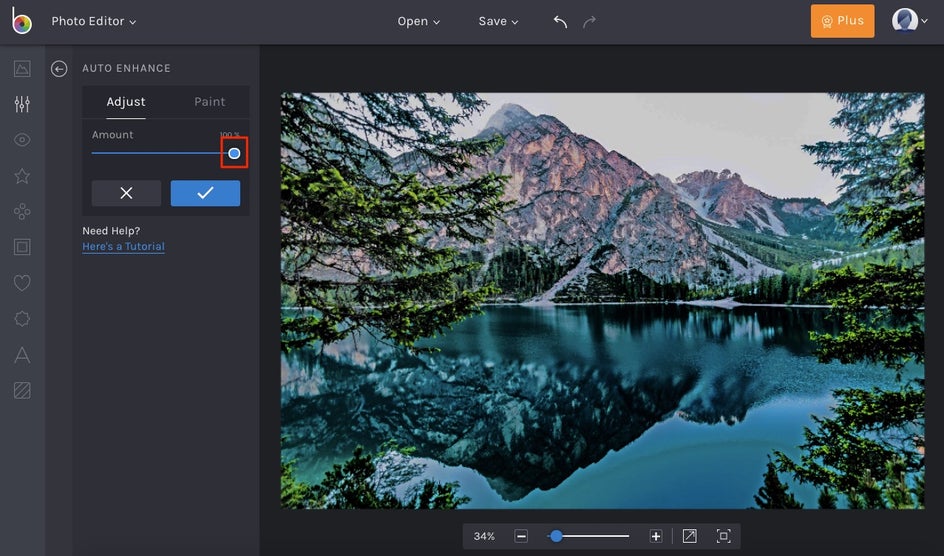 how to use BeFunky Auto Enhance tool