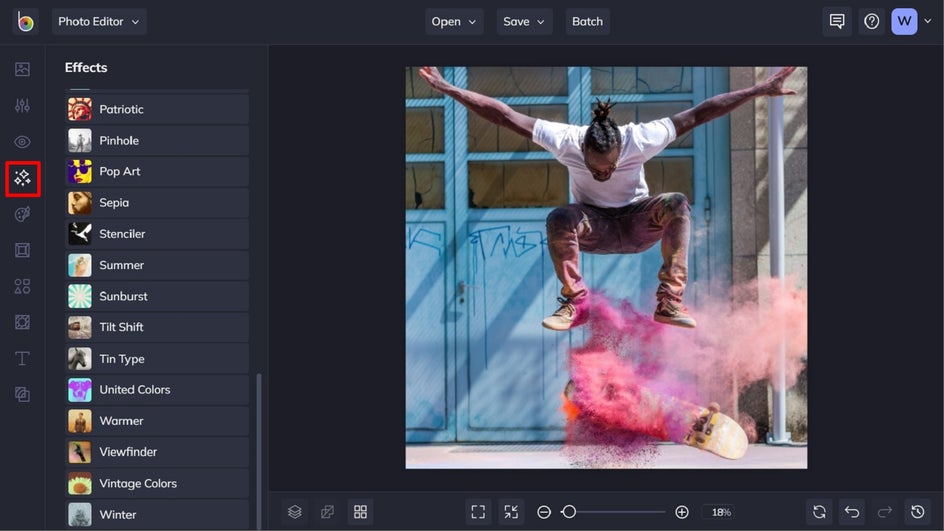 choose an effect for your instagram post