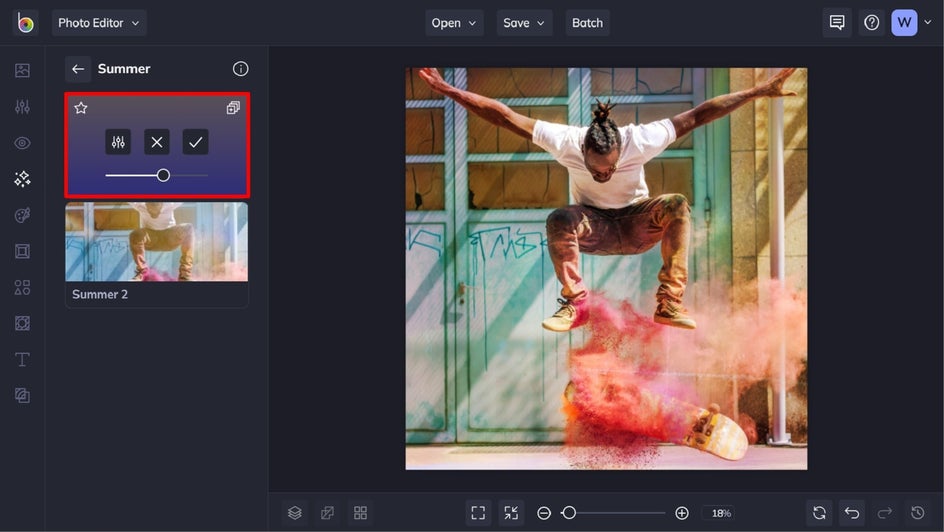 adjust and apply effect