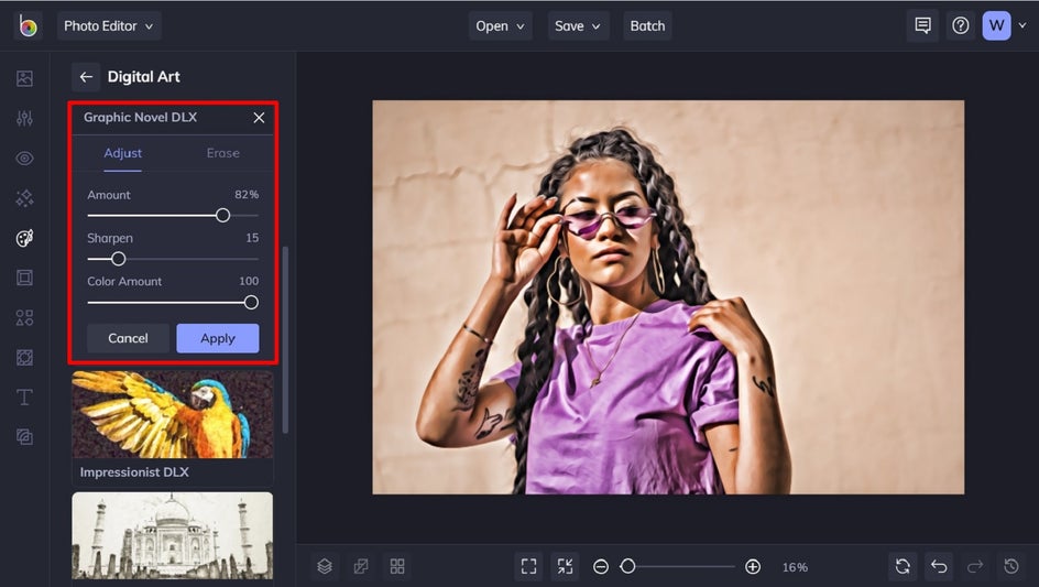Edit photo to sketch effect