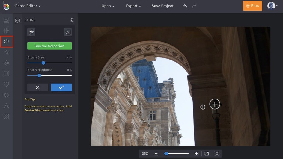 how to use clone stamp tool in BeFunky