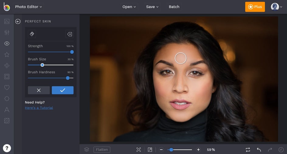how to retouch skin in portrait photography with BeFunky