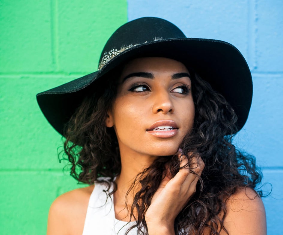 woman with hat