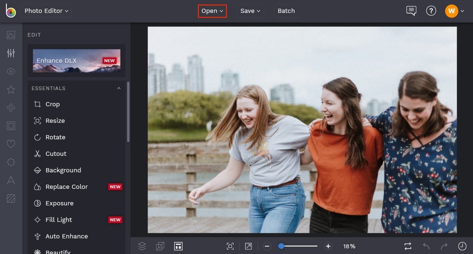 how to upload photo in BeFunky