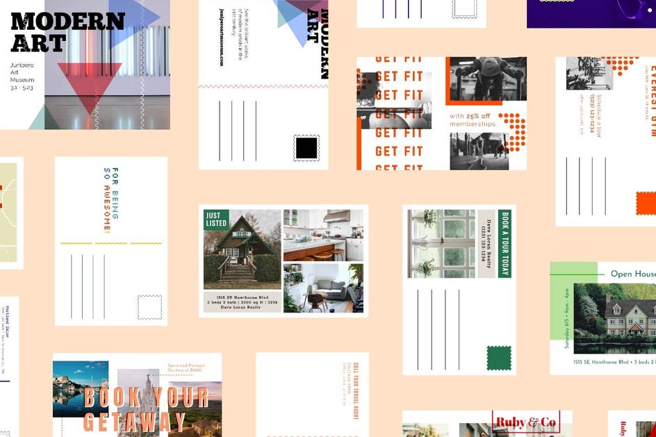 Postcard design templates by BeFunky