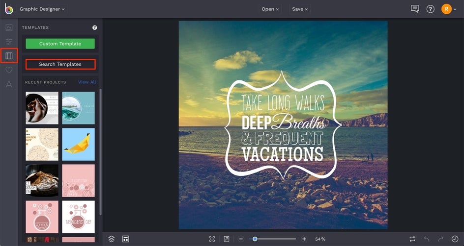 Customizable design templates by BeFunky