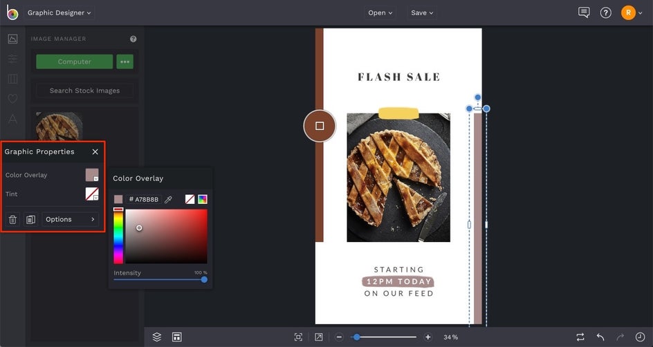 how to change the colors on a BeFunky design template