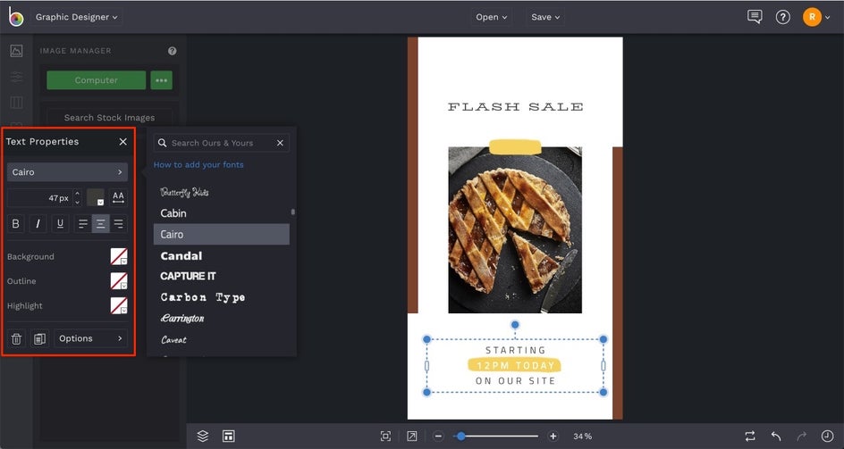 how to change the font on Instagram Story template