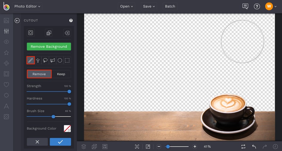 how to remove background from image in BeFunky