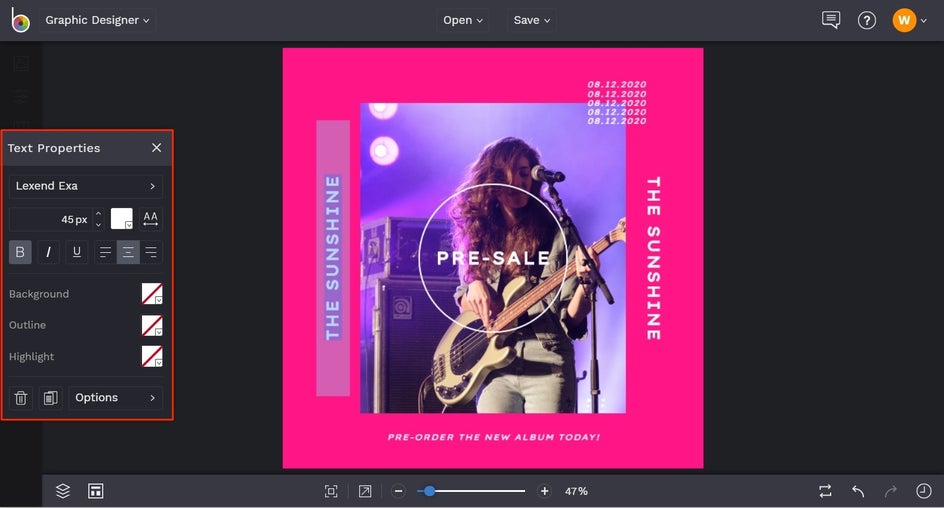how to design live stream concert graphic