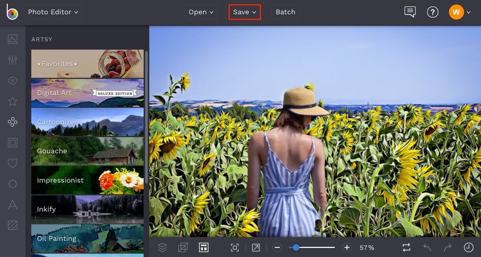 how to save photos in BeFunky