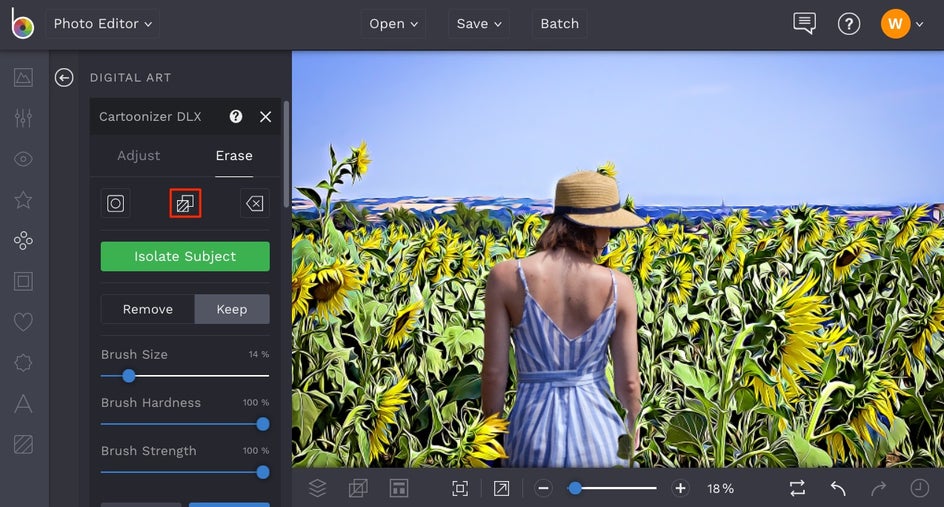 how to cartoonize image background in BeFunky