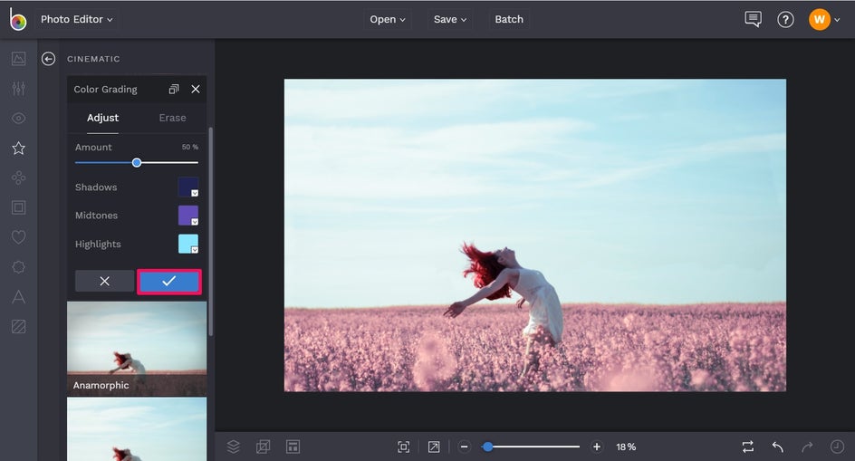 Change your shadows, midtones, and highlights in BeFunky photo editor