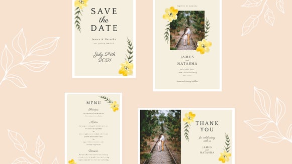 wedding invitation set designer by BeFunky