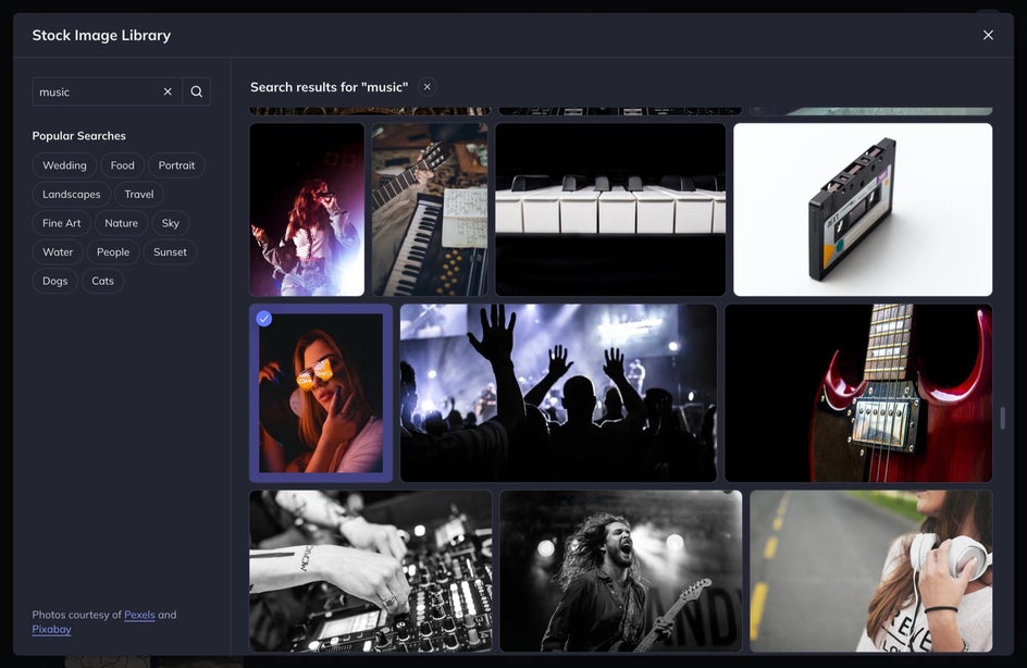 select images from stock
